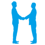 握手するシルエット